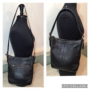 Coach Convertible Crossbody Black Pebbled Leather